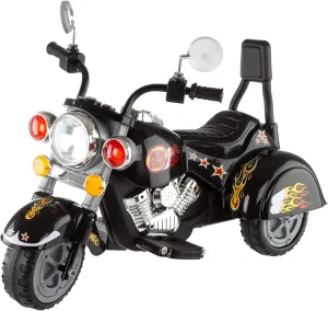 Kids Motorcycle - 3-Wheel Ride on Toy with Reverse, Sounds, and Headlights - 6V Electric Motorcycle for Kids Ages 3 to 5 by Lil' Rider (Black)