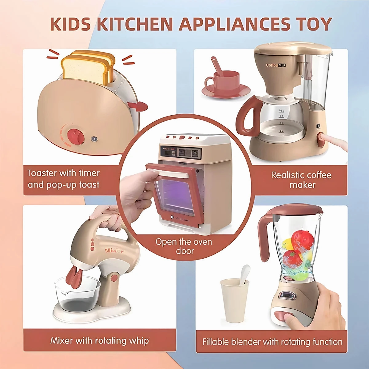 Kids Kitchen Toy Set for Pretend Play