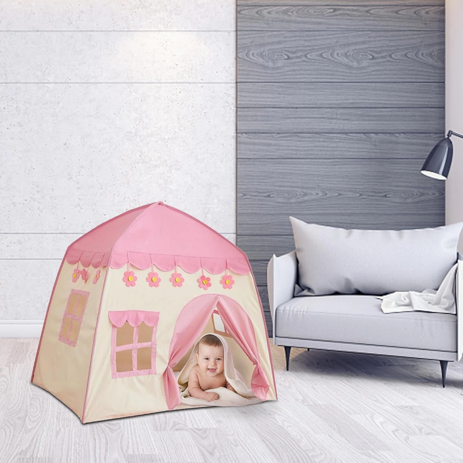 Kids Play Tent Indoor Pretend Toy Castle Tents for Baby | Portable Princess Playhouse Outdoor Indoor Picnic Games | 51x39x51in Large Space | Great for Girls - Pink, 130x100x130cm