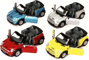 KiNSMART Mini Cooper S Convertible, Set of 4 5089D - 1/28 Scale Diecast Model Toy Cars