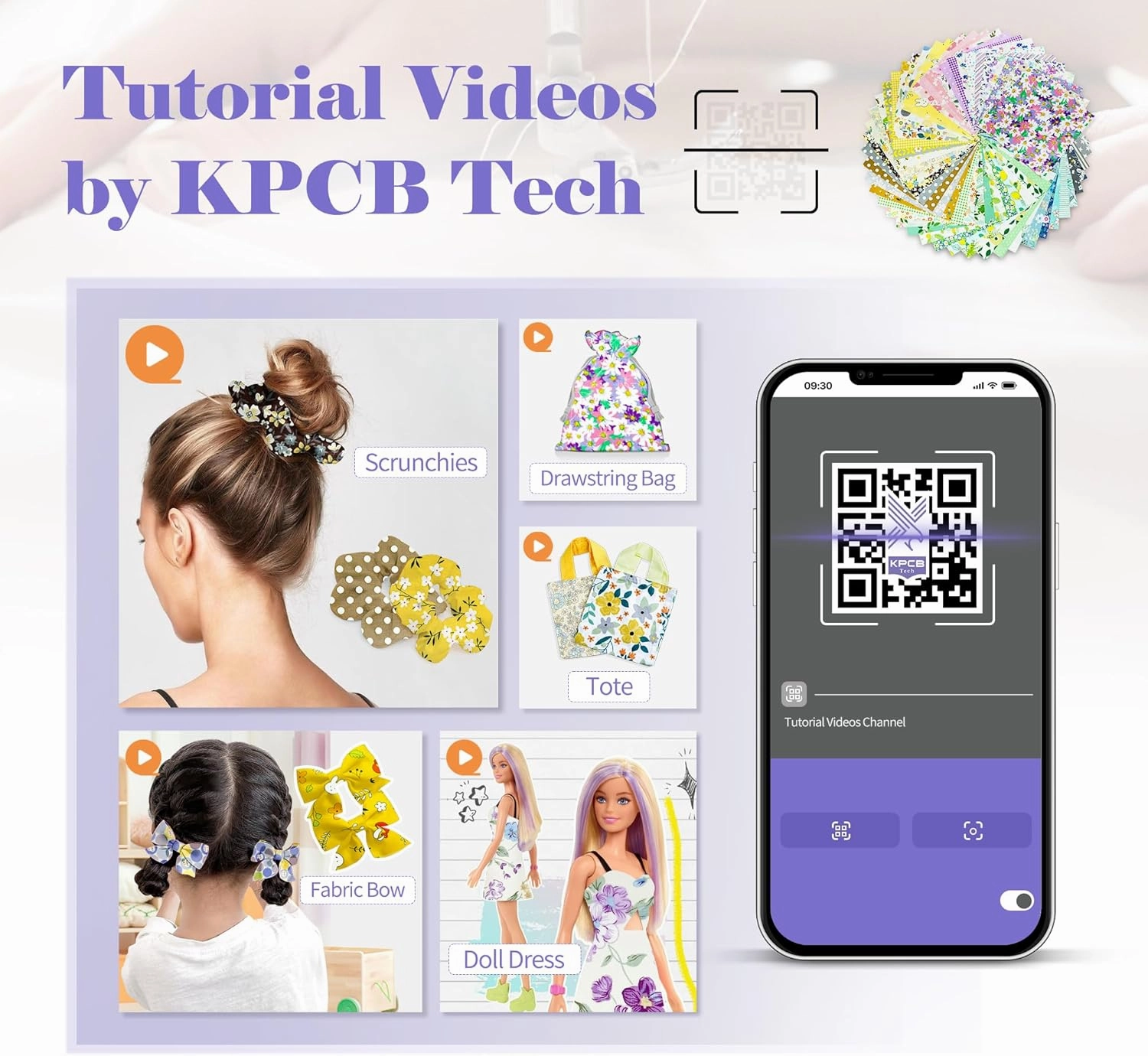 KPCB Tech Sewing Machine for Beginners [Full Set] with Finger Guard and Fabric Bundles - Mini Sewing Machine with Sewing Kits, Foot Pedal, US Adapter and Extension Table