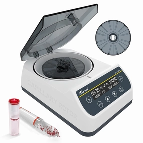 LAB FISH Lab Mini Centrifuge LCD Glass Tube (40mm,Φ1.5mm)*12 Microcentrifuge 12000 RPM Max.9660 xg RCF Time Setting