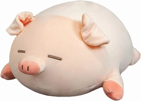 lannery Pig Stuffed Animal Hugging Pillow, Soft Fat Pig Plush Toy Gifts for Kids, Valentine, Christmas (Sleeping Eyes, 31.5")