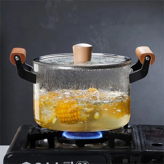 Large Capacity Kitchen Stove Glass Cooking Pot