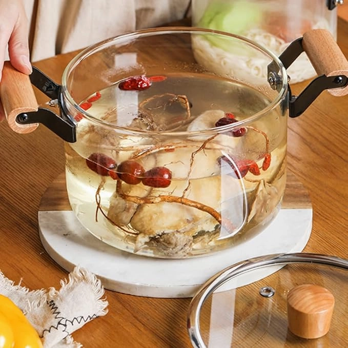 Large Capacity Kitchen Stove Glass Cooking Pot