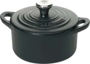 Le Creuset Enameled Cast Iron Mini Cocotte with Lid, 1/3 qt., Licorice, Black