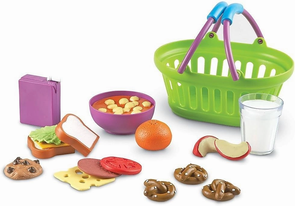 Learning Resources New Sprouts Lunch Basket, Pretend Play Food, 18 Piece Set, Ages 18 mos 