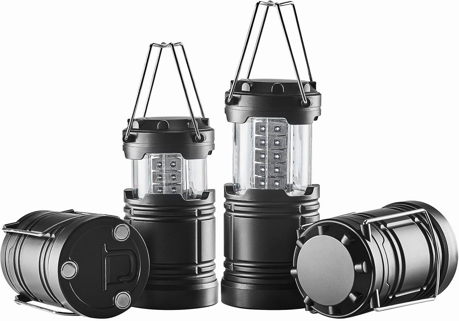 LED Camping Lanterns Collapsible Battery Powered Camping Lights Set of 4