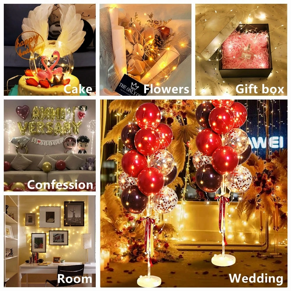 LED Copper Wire String Garland Lights – Battery-Powered Fairy Lights for Christmas, Bedroom, Wedding, Party Decoration (1M, 2M, 5M, 10M)