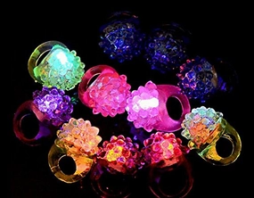 LED FLASHING COLOR LIGHT UP BUMPY RINGS RAVES PARTY JELLY RING Party favor Assorted Colors