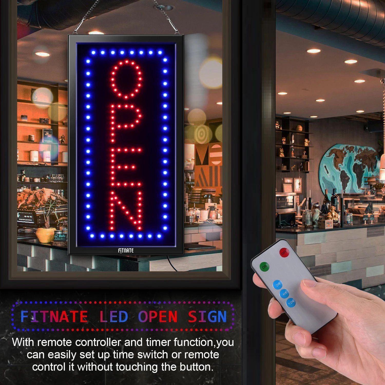 LED Open Sign Advertisement Board With Remote Control and Timing Function