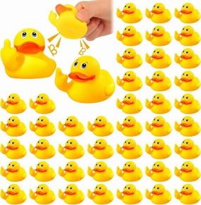 Lenwen 24 Pieces Middle Finger Rubber Duck Funny Yellow Rubber Duck Cute Small Bath Toy for Bathroom Car Dashboard Interior Decorations