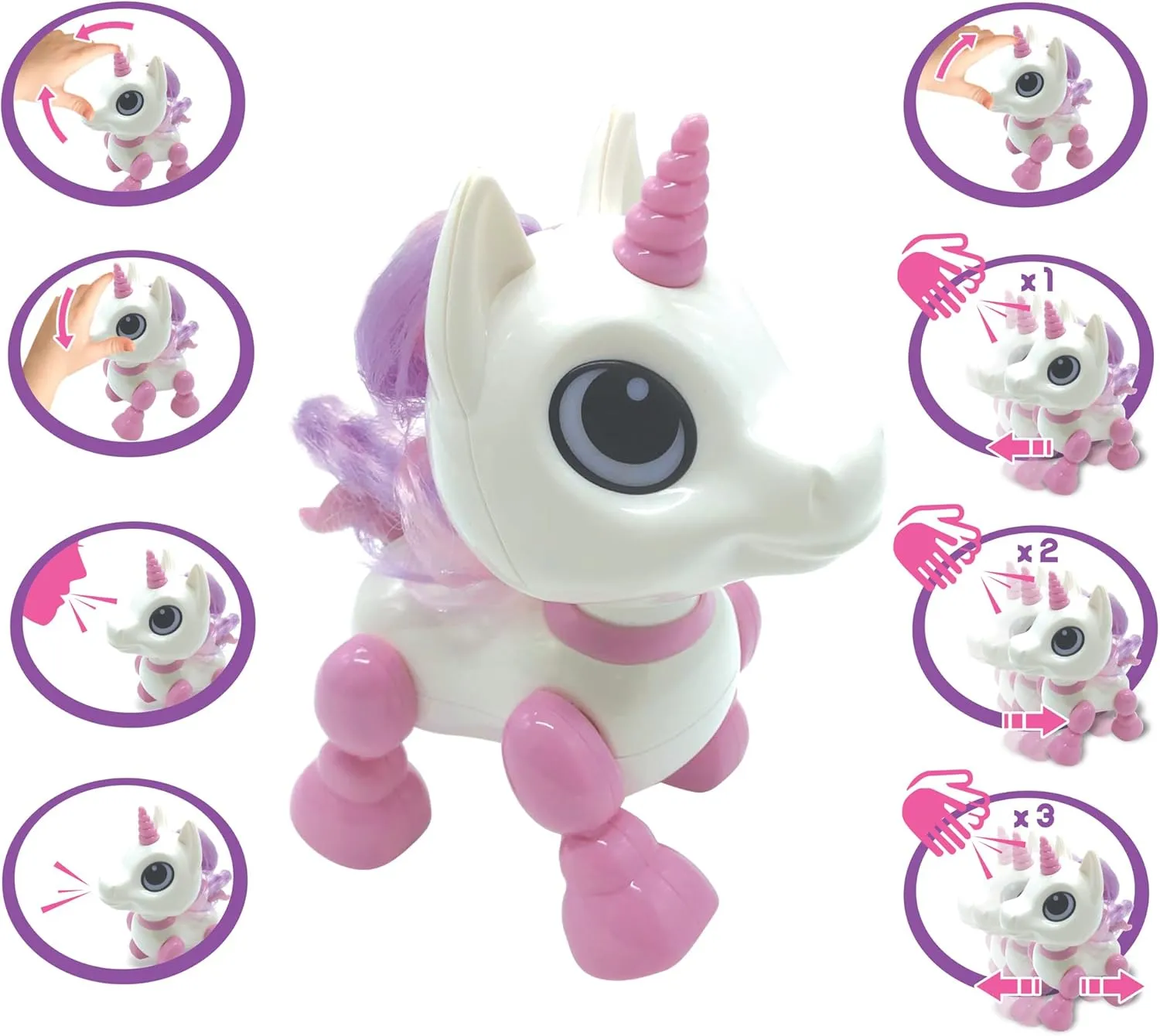 Lexibook Power Unicorn Mini - My Little Robot Unicorn - Robot Unicorn with Sounds, Music, Light Effects, Voice Repeat and Sound Reaction, Children's Toy (Girl) - ROB02UNI