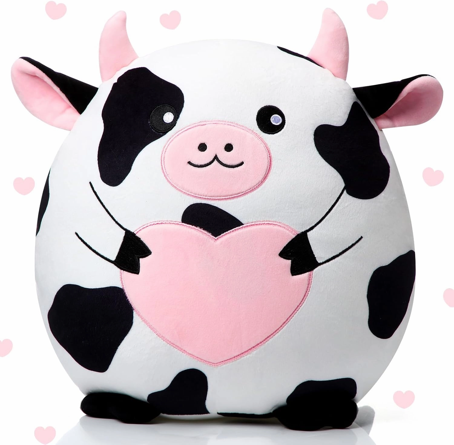 Leyndo Cow Plush Pillow 14 Inch Cow Stuffed Animal Toy Soft Cuddly Stuffed Animal Plushie Kwaii Plush Toys for Birthday Party Favor Bedroom Sofa Car Decorations