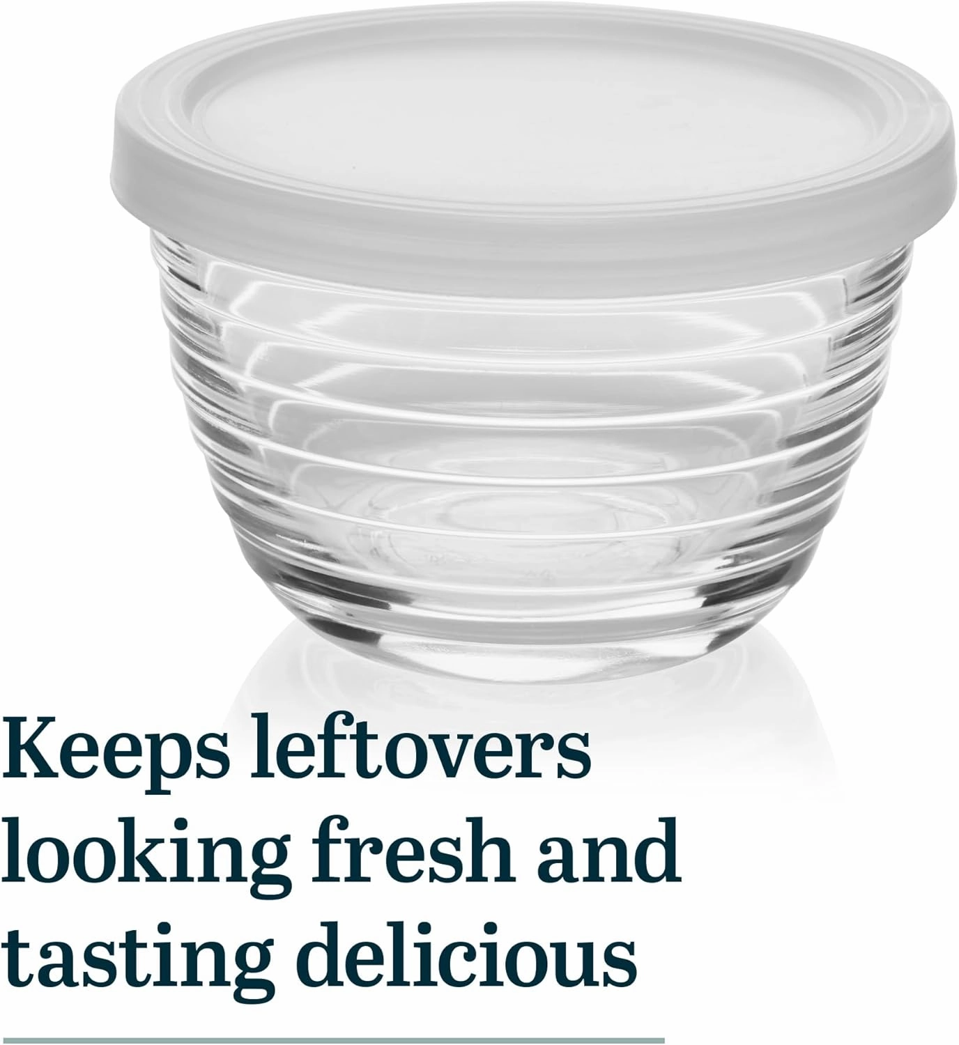 Libbey Small Glass Bowls with Lids, 6.25 ounce, Set of 8, Clear, 3.45-inch Diameter