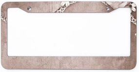 License Plate Frame Car Tag Holder Cover Vintage Deko Rose Car Tag Covers Auto Car Accessories Apply to US, Canada and Mexico Vehicles 6"x12"