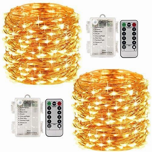 LightsEtc 4 Pack 50 Led String Fairy Lights Battery Operated Waterproof Christmas
