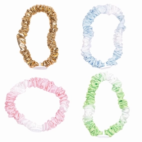 Lilly Pulitzer Mini Scrunchies, 4 Piece Scrunchie Set for Women and Girls, Cute Mini Hair Ties, Hair Bands for Women's Hair (Ombre)