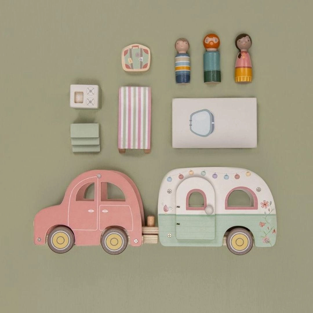Little Dutch Toy Car With Caravan
