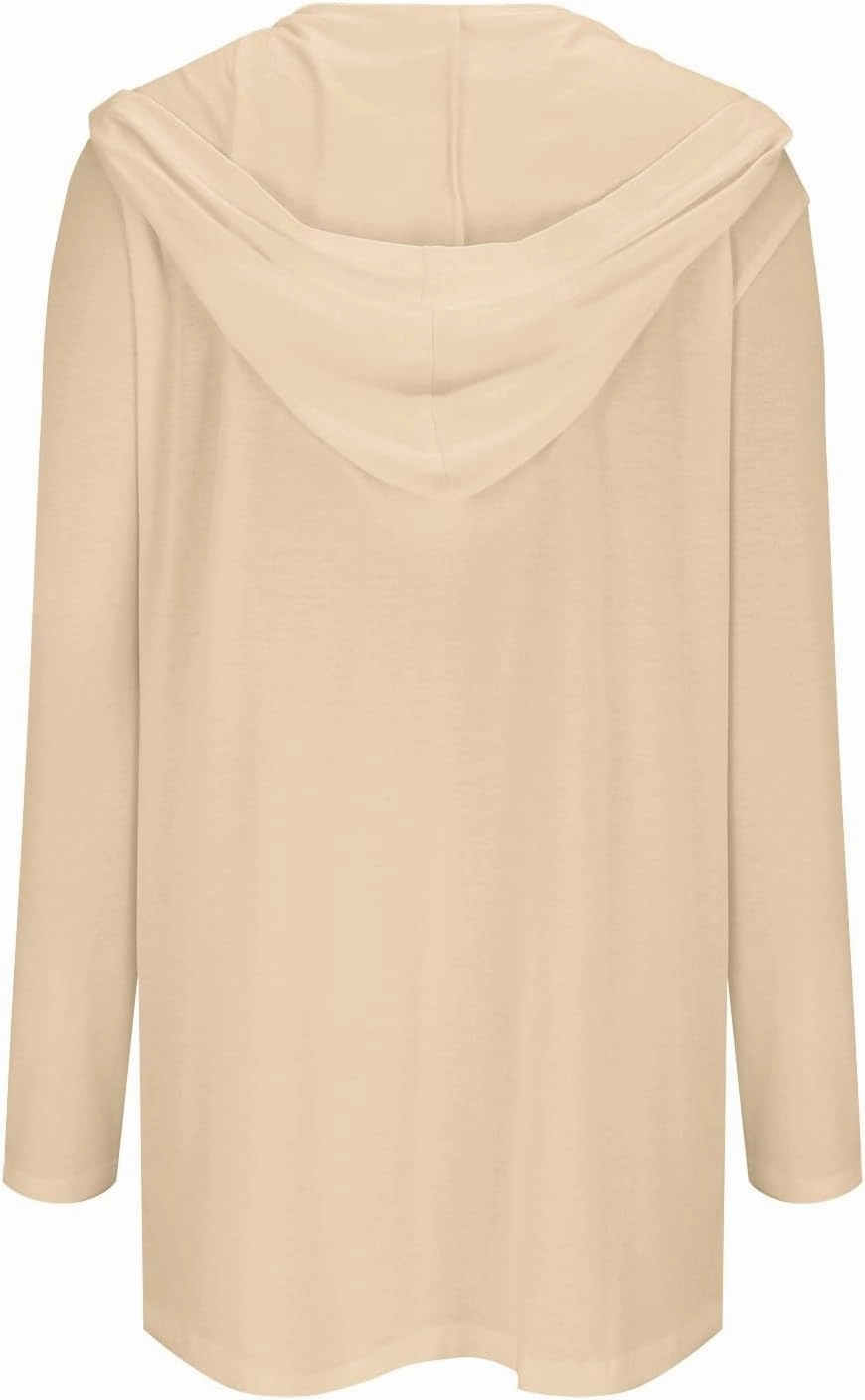Long Cardigans Sweaters for Women, 2024 Fall Lightweight Trendy Casual Comfy, Open Front Hooded Cardigans with Pocket