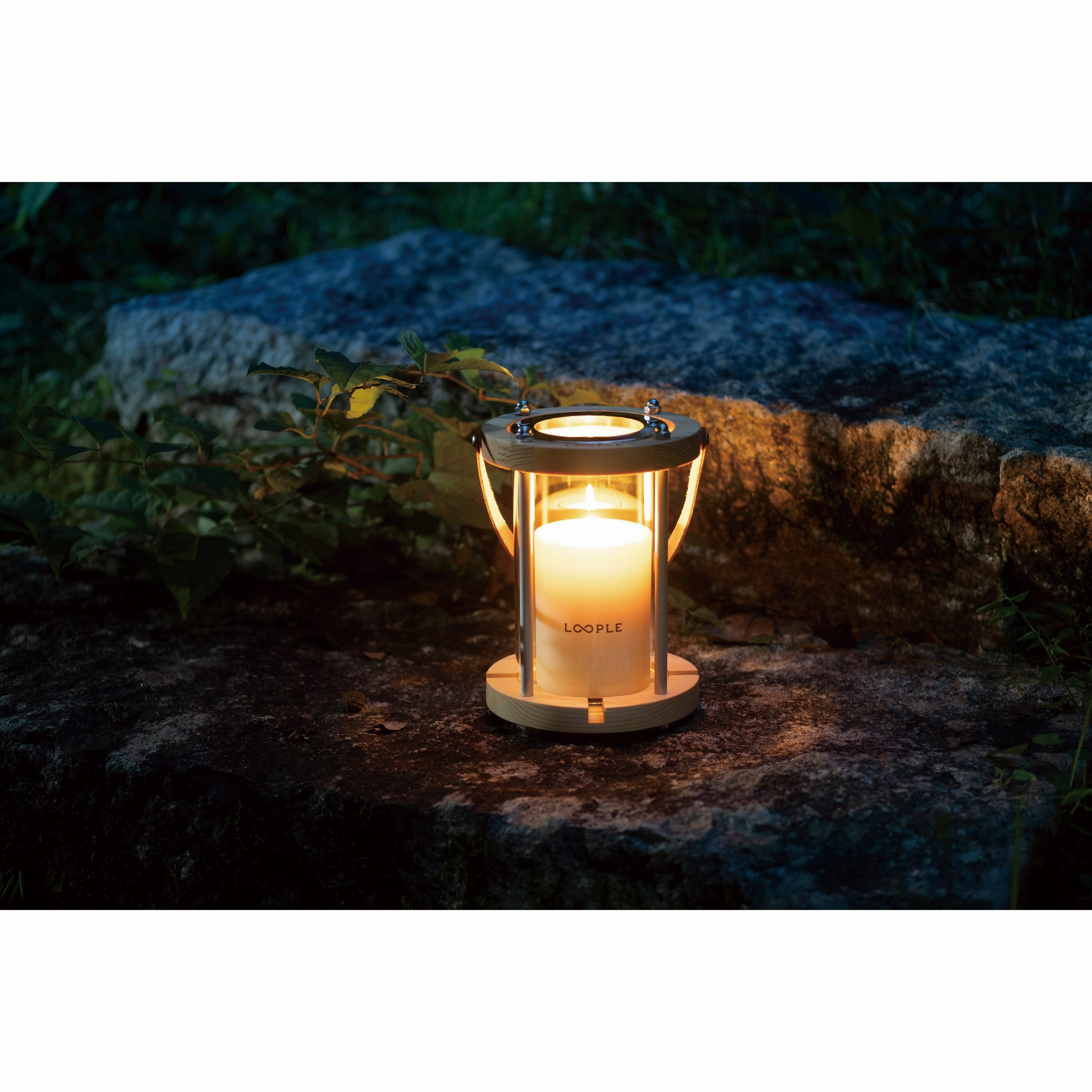LOOPLE - Candle lantern - Wood S/L