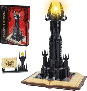 Lord of The Rings Castle Building Blocks Toys,Creator Architecture Dark Tower Magic Book Building Set, Best Choice for 12  Boys, Girls or Adults.