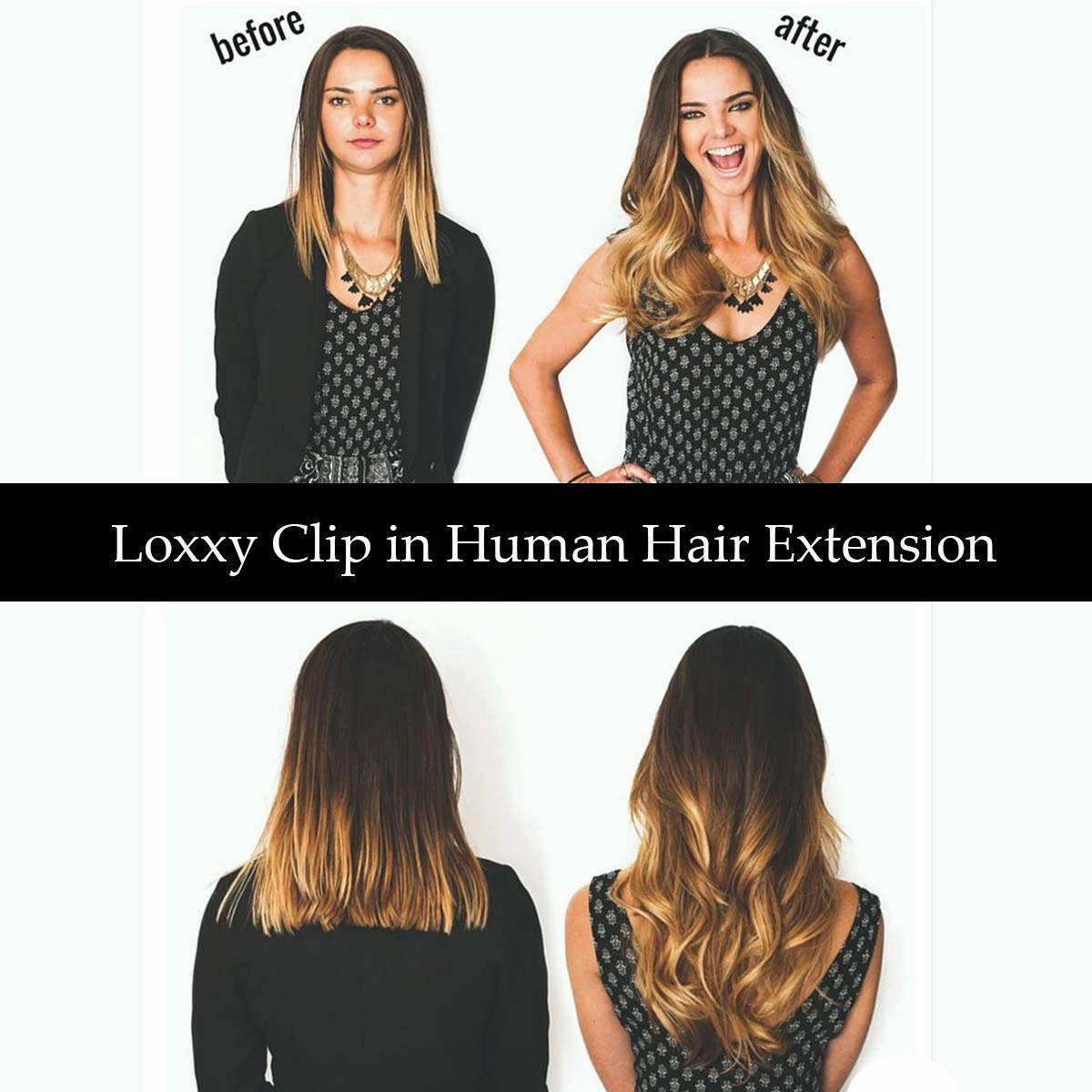 Loxxy 20Inch Clip in Hair Extensions Real Human Hair 140g 7pcs Light Dark Brown Seamless Silky Straight Clip in Hair Extensions Brazilian Remy Human Hair Clip in Extensions For Women