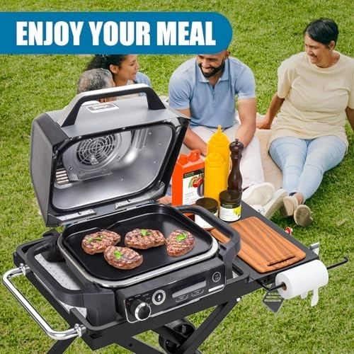 LS'BABQ Griddle Plate for Ninja Woodfire OG700/OG701 Grill Series, XSKGRDPLT Woodfire OG701, Premium Non-Stick Flat Top Cooking Surface Griddle, 15" x 11" Foodi Griddle Pan for Ninja Grill Accessories