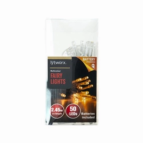 Lytworx 50 LED Warm White Battery Operated Fairy Lights