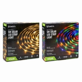 Lytworx 5m Solar LED Strip Light Warm White/Multi-Colour