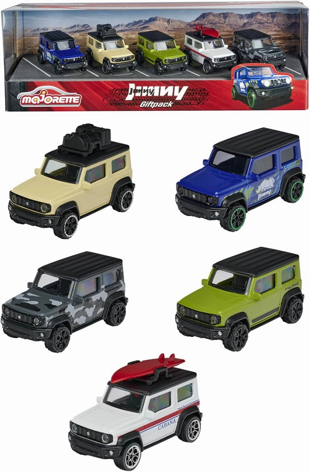 Majorette - Suzuki Jimny Giftpack - Metal Miniature Cars - Set of 5 Vehicles - 212053177