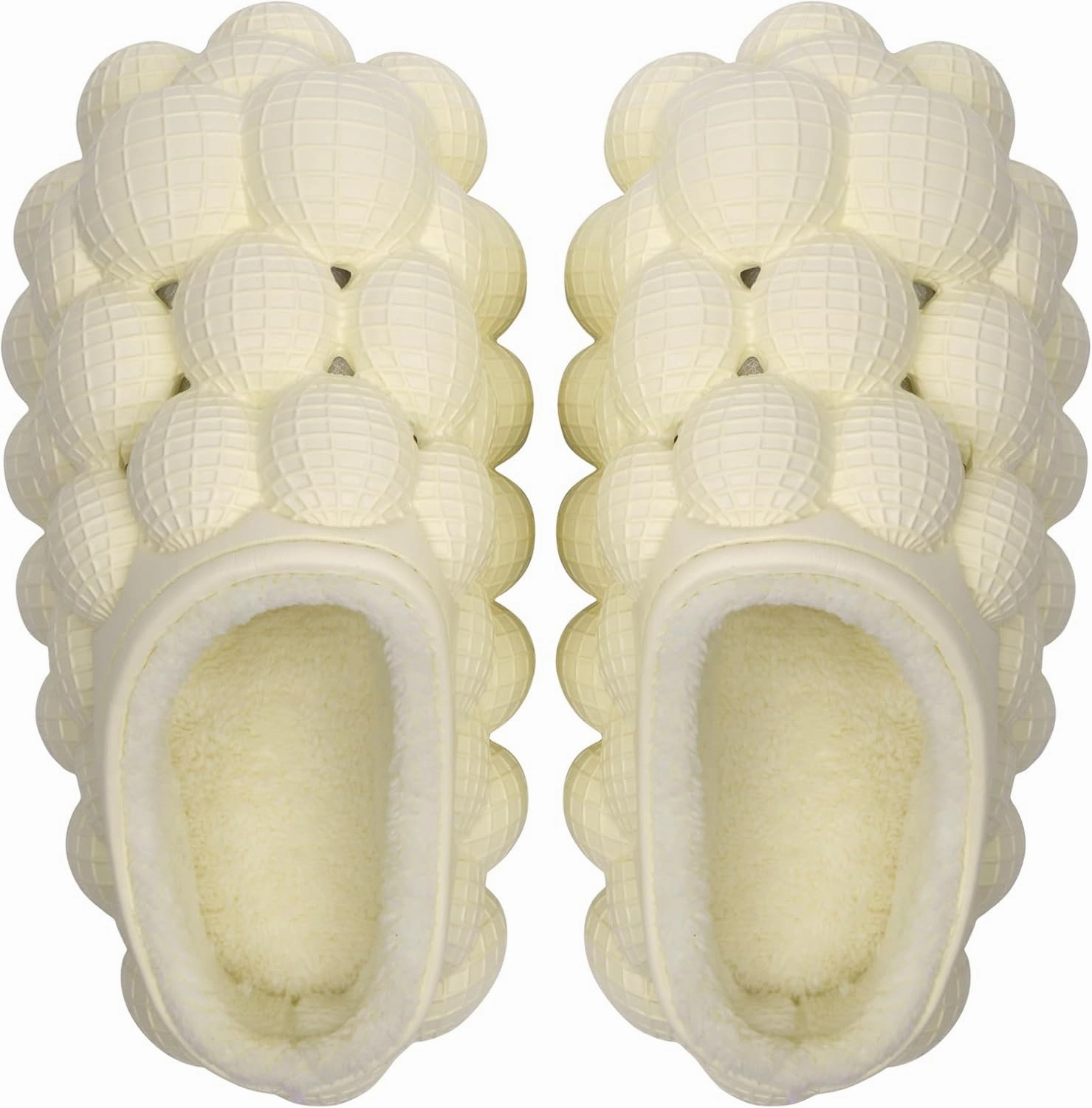 Man Women Bubble Slides with Fur Lined Bubble Slippers Comfortable Warm Fun Slippers Shoes for Indoor Outdoor