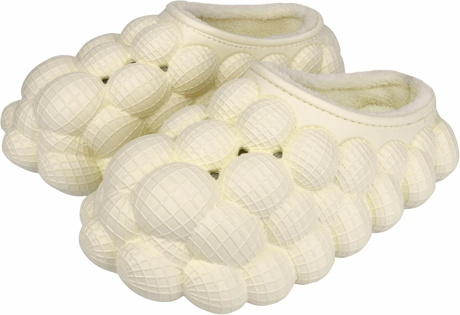 Man Women Bubble Slides with Fur Lined Bubble Slippers Comfortable Warm Fun Slippers Shoes for Indoor Outdoor