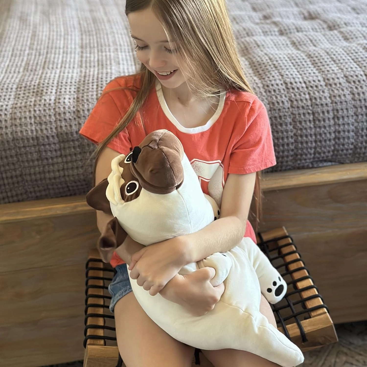 MaoGoLan 2lbs Weighted Dog Plush Pug Stuffed Animal for Adults Anxiety, 21 inch Throw Pillow for Teen Girls Kids Birthday Christmas Valentine's Day, Gifts for Pug Lovers