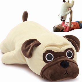 MaoGoLan 2lbs Weighted Dog Plush Pug Stuffed Animal for Adults Anxiety, 21 inch Throw Pillow for Teen Girls Kids Birthday Christmas Valentine's Day, Gifts for Pug Lovers