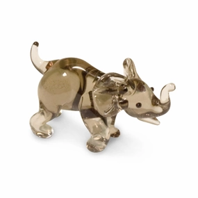 Mas the Elephant Collectible Miniature Glass Figurine in Tynies Collector's Frame