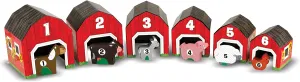 Melissa & Doug Nesting and Sorting Barns and Animals With 6 Numbered Barns and Matching Wooden Animals - Numbers Learning Toys, Sorting And Stacking Toys For Toddlers Ages 2 