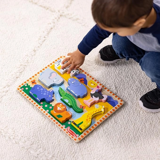 Melissa & Doug Safari Chunky Puzzle - 8 Pieces
