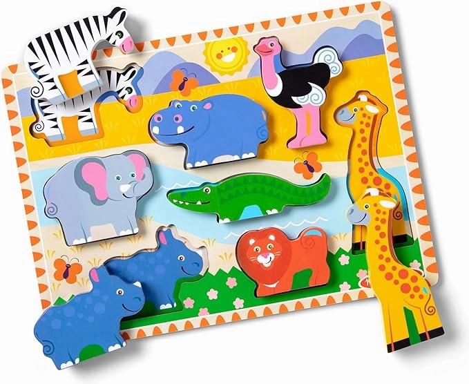 Melissa & Doug Safari Chunky Puzzle - 8 Pieces