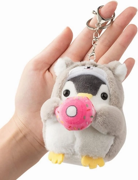 Men Women Creative Cute Lovely Cosplay Costume Play Changing Clothes Donut Penguin Pendant Keychain Key-Chains Keyring Gift Pendant Handbag Tote Purse Backpack Decoration Car Key -Shiba Inu