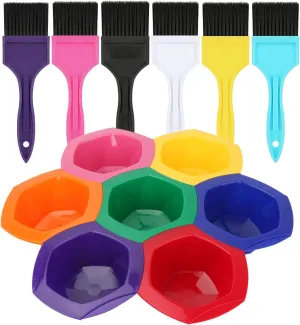 MEN'S GROOMING BARBER PRO 7 Pieces Rainbow Tint Bowl Set, Small Hair Coloring Dye Mixing Tint Bowls and Brush Kit, Hair Dye Coloring Kit For Hair Dye Tools