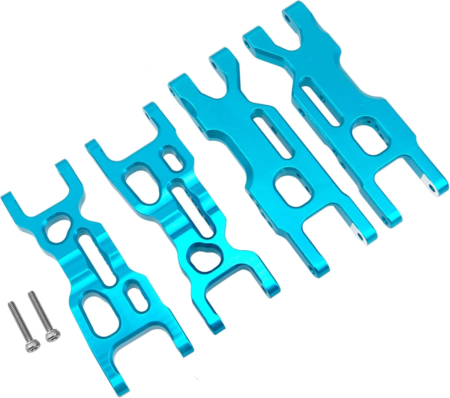 Metal Front & Rear Suspension Arms A-Arms Set Compatible with Losi 1/18 Mini-T 2.0 2WD Stadium RC Truck Hop-Up Parts (Blue)