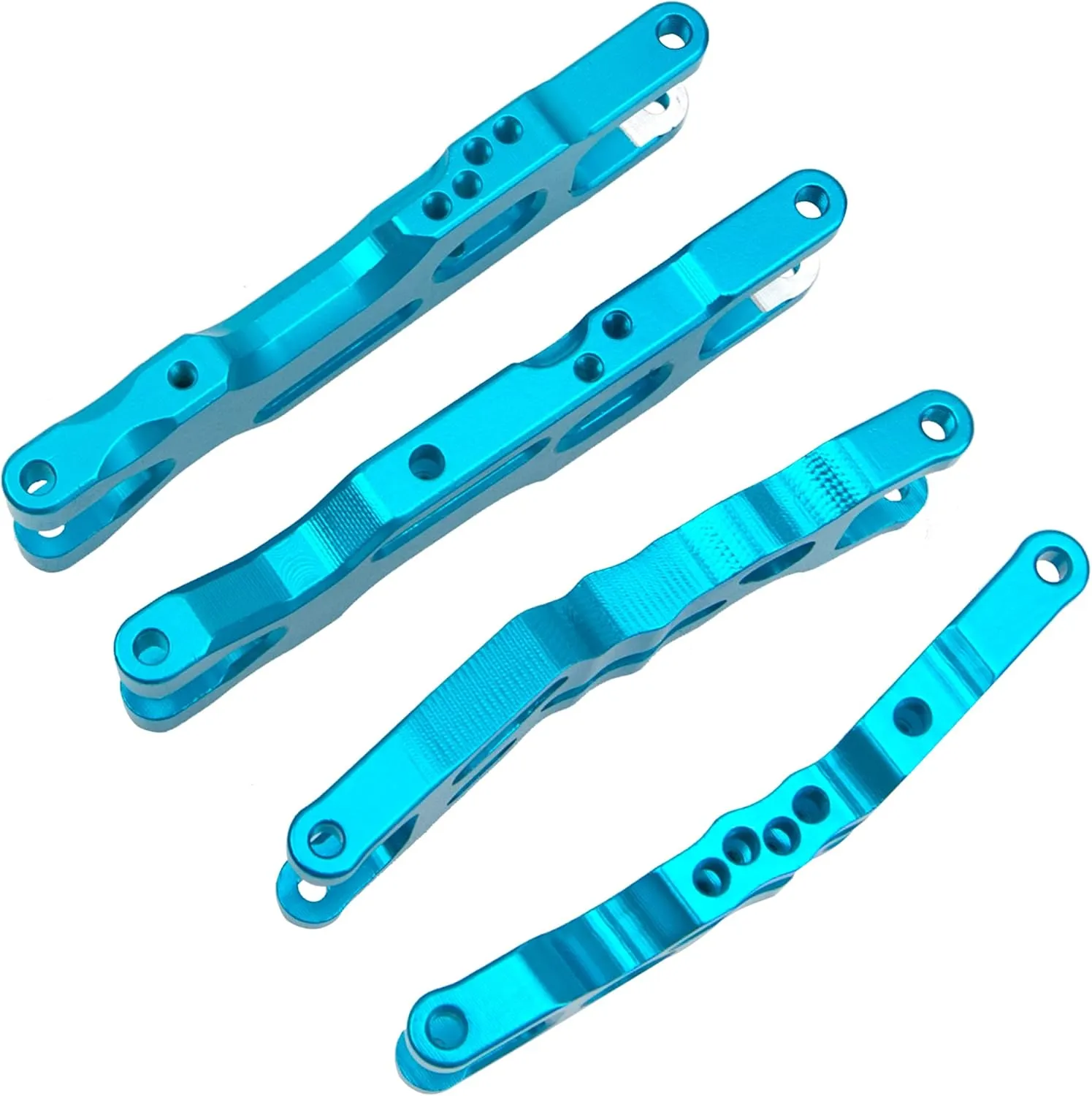 Metal Front & Rear Suspension Arms A-Arms Set Compatible with Losi 1/18 Mini-T 2.0 2WD Stadium RC Truck Hop-Up Parts (Blue)