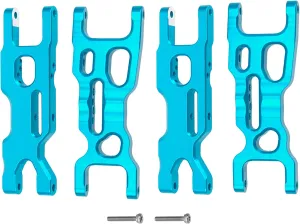 Metal Front & Rear Suspension Arms A-Arms Set Compatible with Losi 1/18 Mini-T 2.0 2WD Stadium RC Truck Hop-Up Parts (Blue)