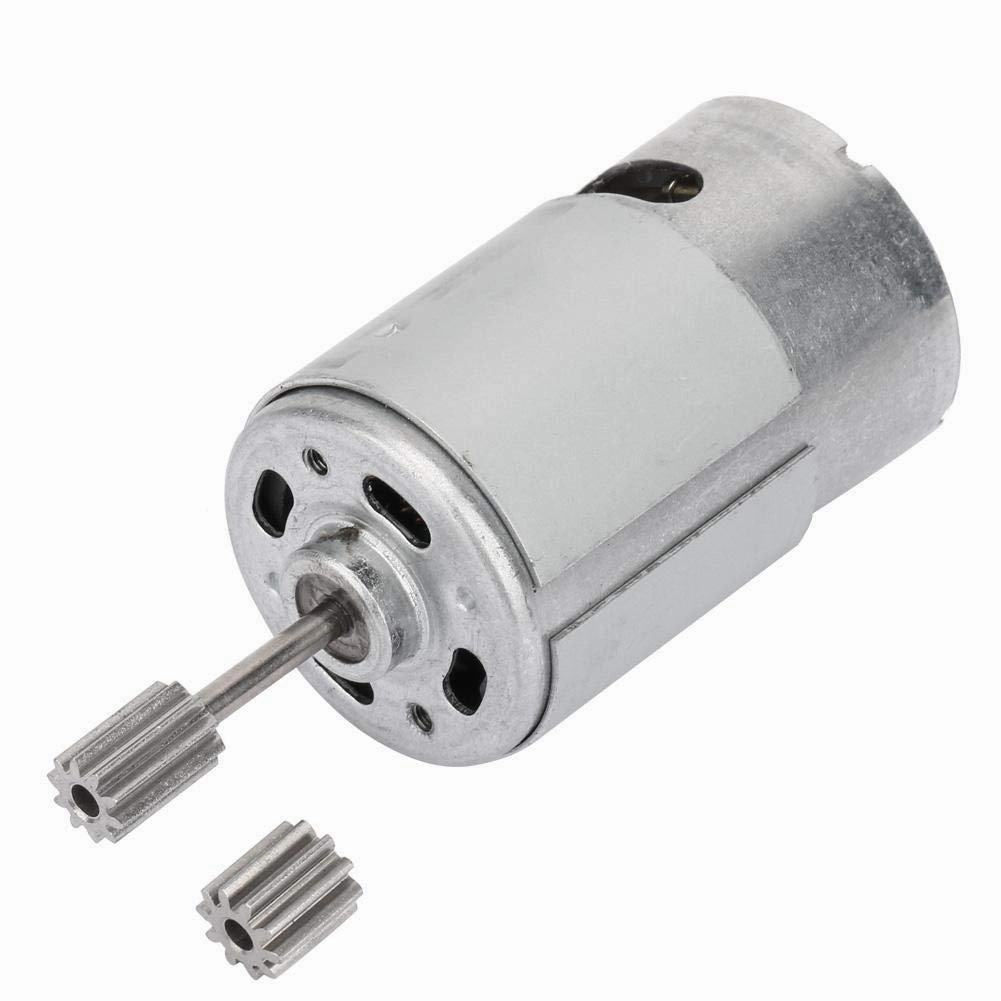 Micro Motor, 6V DC Gear Motor with Two Tooth Heads, RS550 Small High Speed Electric Motor for Electric Toy Car Children Motorcycle, 35W - 55W(550-14000rpm)