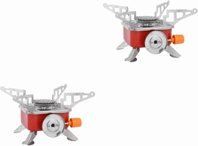 Mikikit 2pcs Compact Mini Backpacking Stove for Hiking Portable Camping Gas Burner Foldable Design