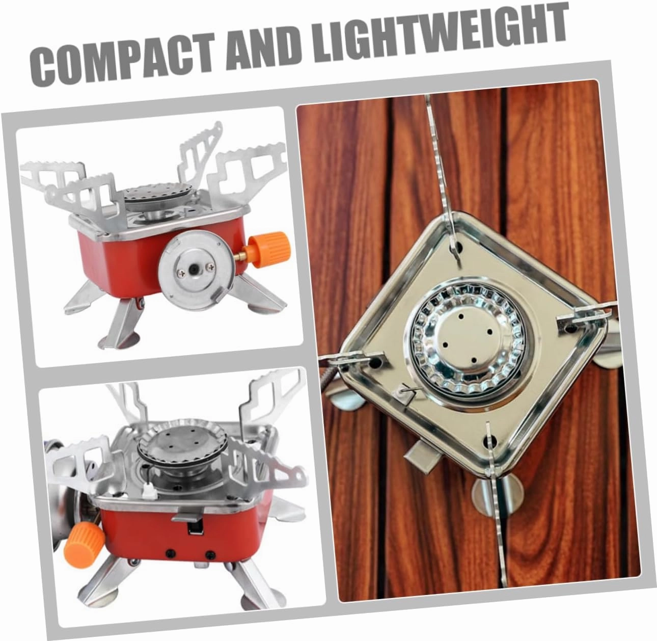 Mikikit 2pcs Compact Mini Backpacking Stove for Hiking Portable Camping Gas Burner Foldable Design