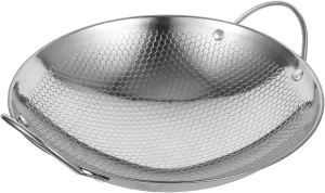 Mikinona Honeycomb Non-stick Dry Pan 1 Pc Stainless Steel Seafood Pot Outdoor Cooking Utensil