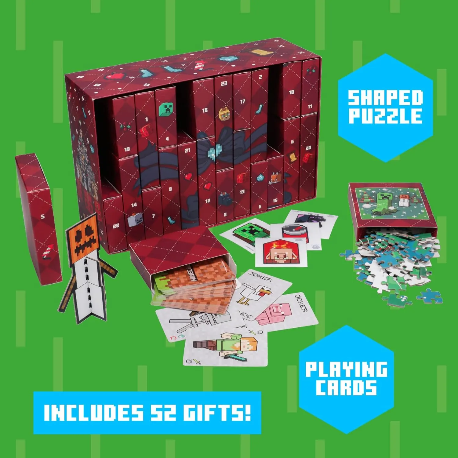 Minecraft 24 Day Premium Advent Calendar - Officially Licensed Gifts & Seasonal Christmas Decor For Boys Bedroom | Paladone