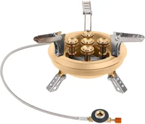 Mini Camping Stove - Portable Lightweight Camping Stove Burner, Outdoor Cooking Stove | High Efficiency Compact Backpacking Stove for Hiking, Picnic, Camping and Survival(Khaki)
